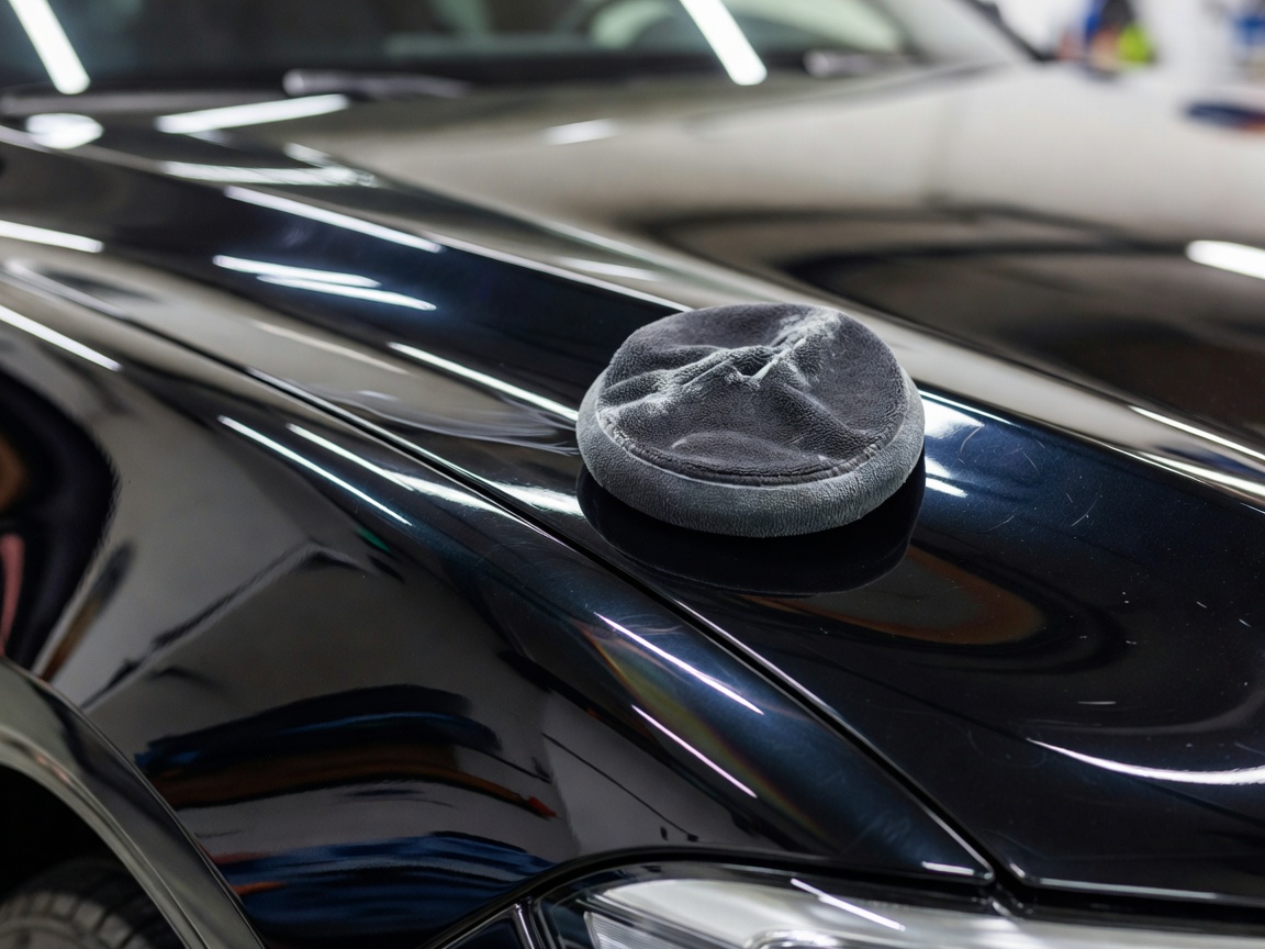 Close up of paint enhancement and polishing