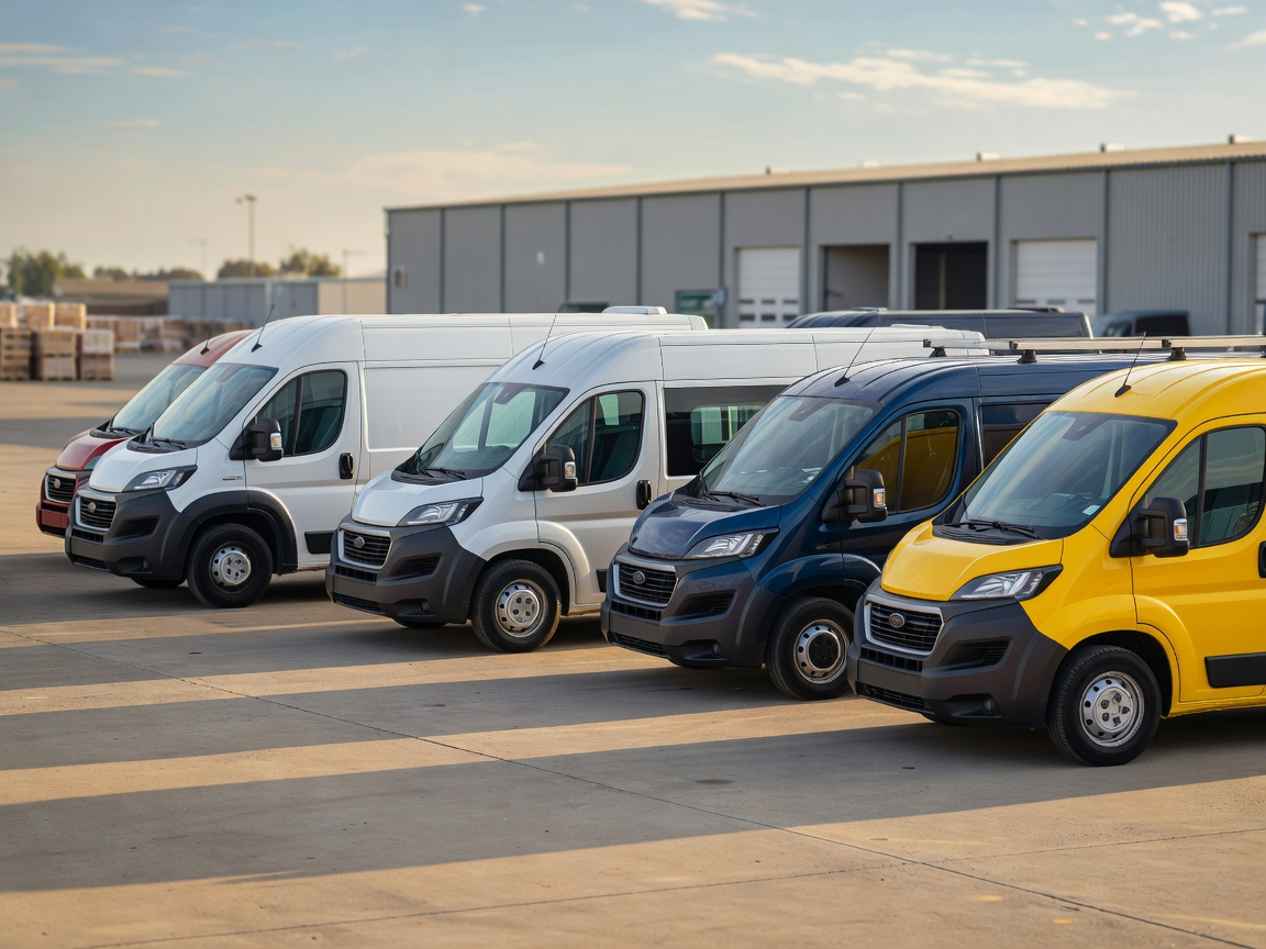 Commercial vans parked together