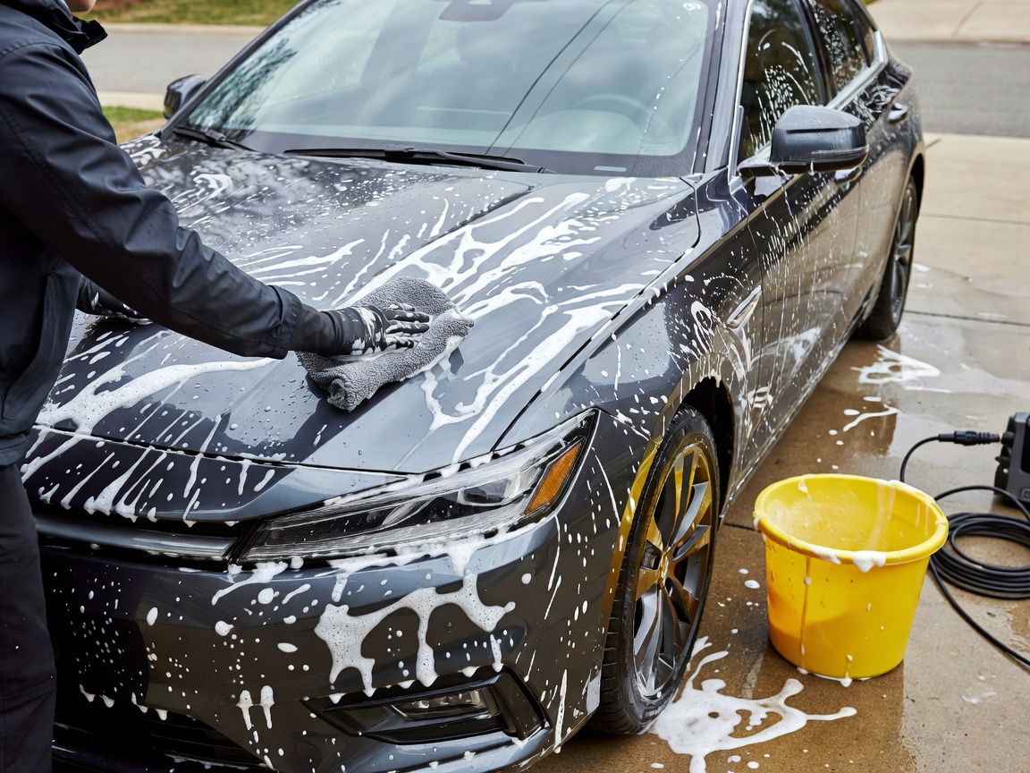 Safe contact washing of a car exterior